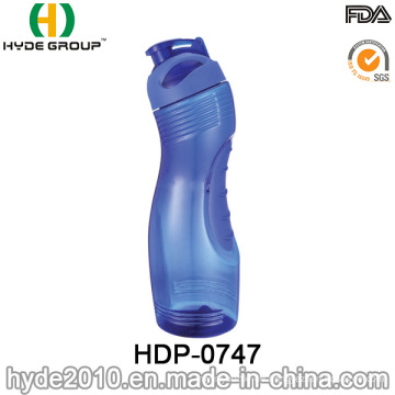 Blau BPA frei Kunststoff tragbare Sport Wasserflasche (HDP-0747)